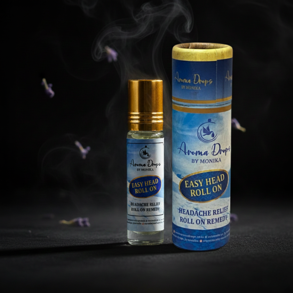 Easy Head Roll On 10 ml – Aroma Drops by Monika | Headache Relief Roll On | Herbal Aromatherapy Oil